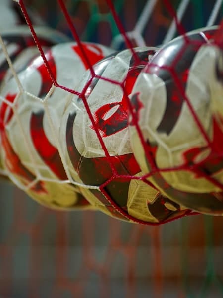 Ball hitting the back of the net